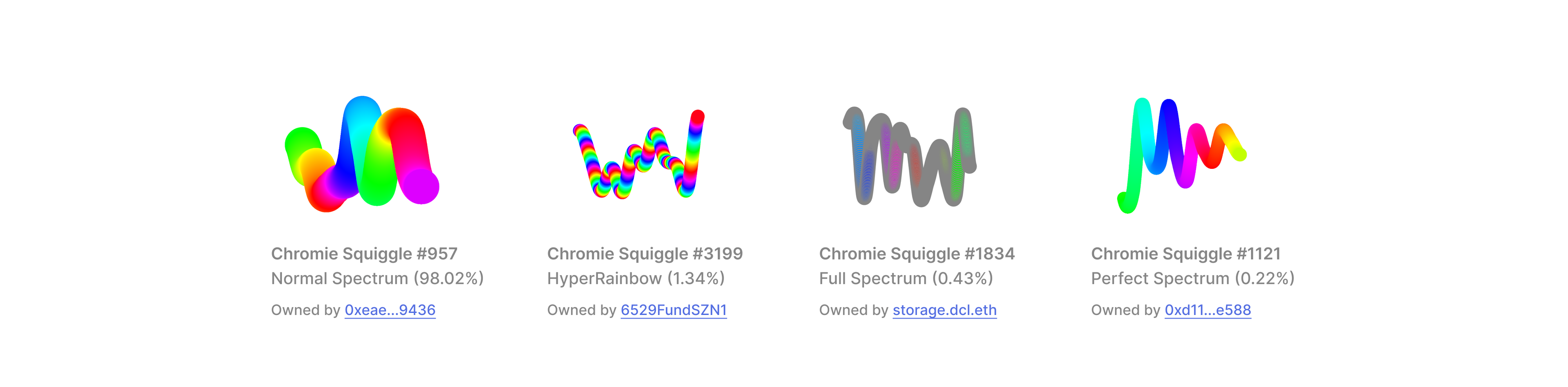 Four Chromie Squiggle Spectrums